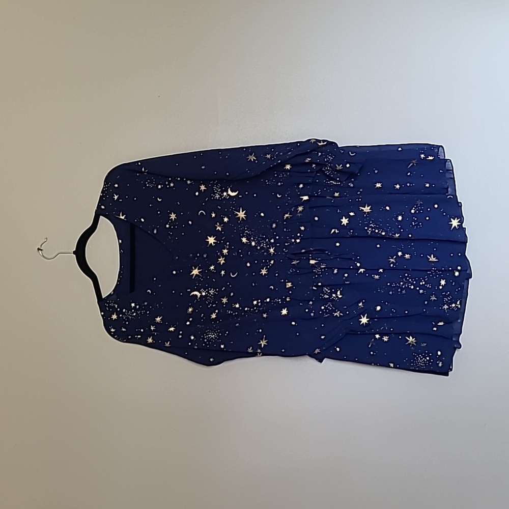 Women's blue and gold dress